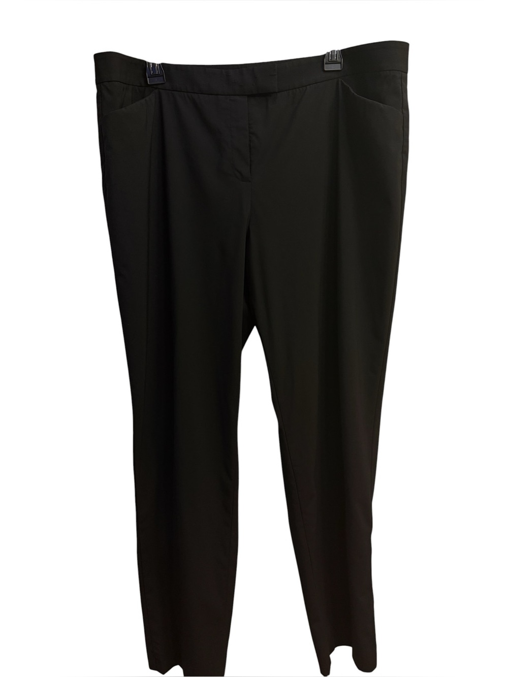 Lafayette 148 New York Irving Black Wool Straight Leg Pants Size 16